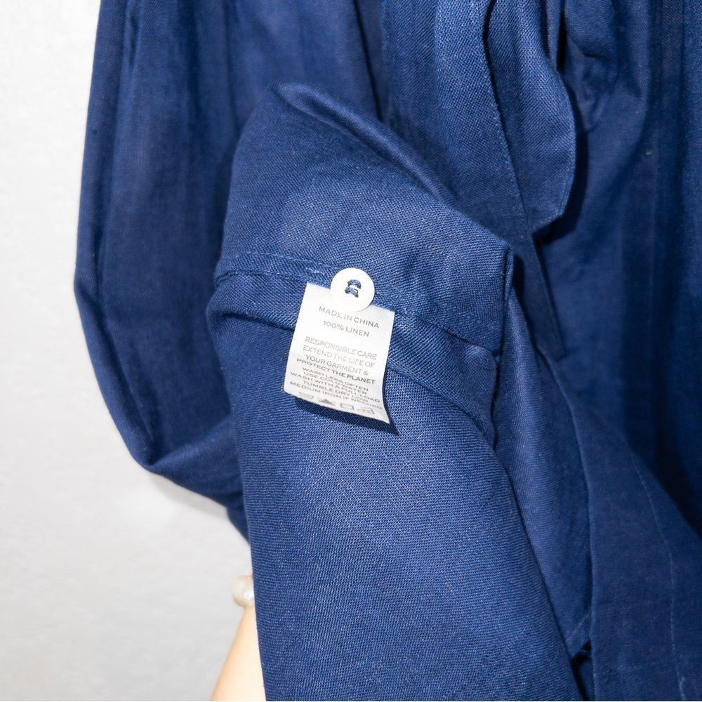 Hill House Navy Button-Front Midi Dress - Picture 9 of 10